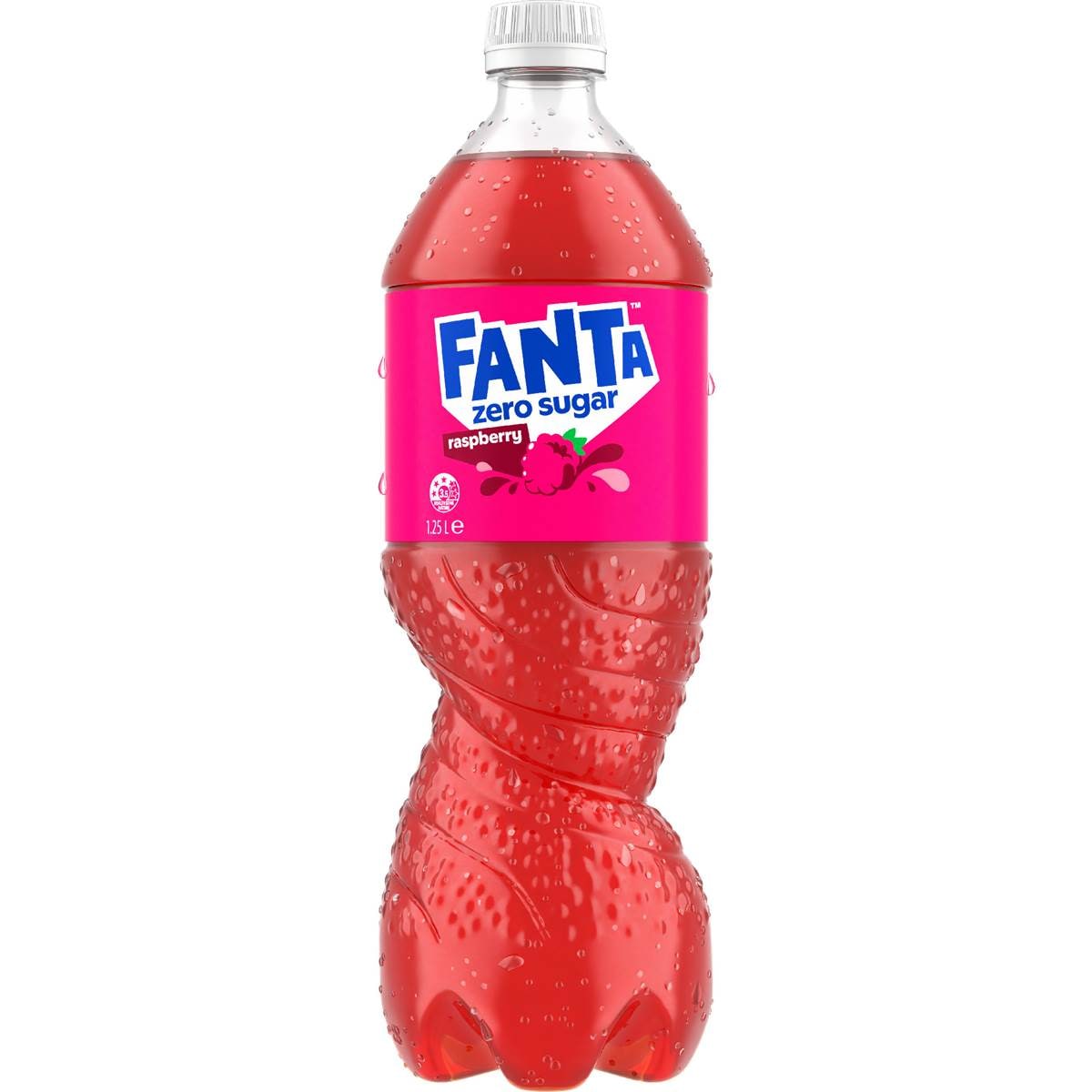 Fanta Raspberry Zero Sugar Soft Drink Bottles 1.25L