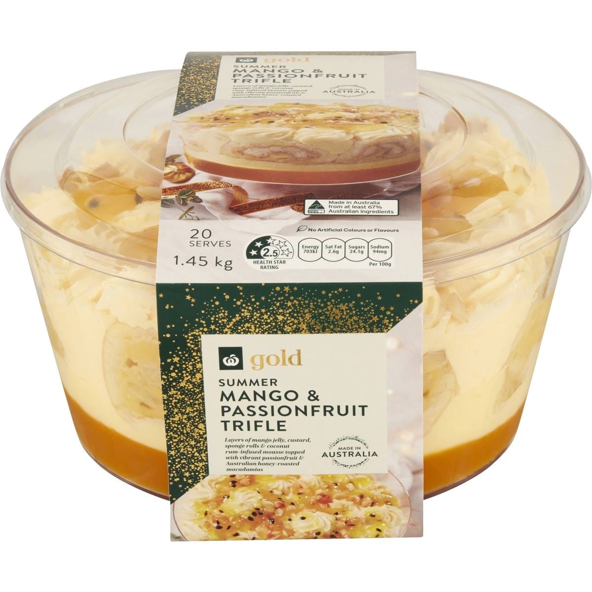 Calories in Woolworths Gold Summer Mango & Passionfruit Trifle calcount