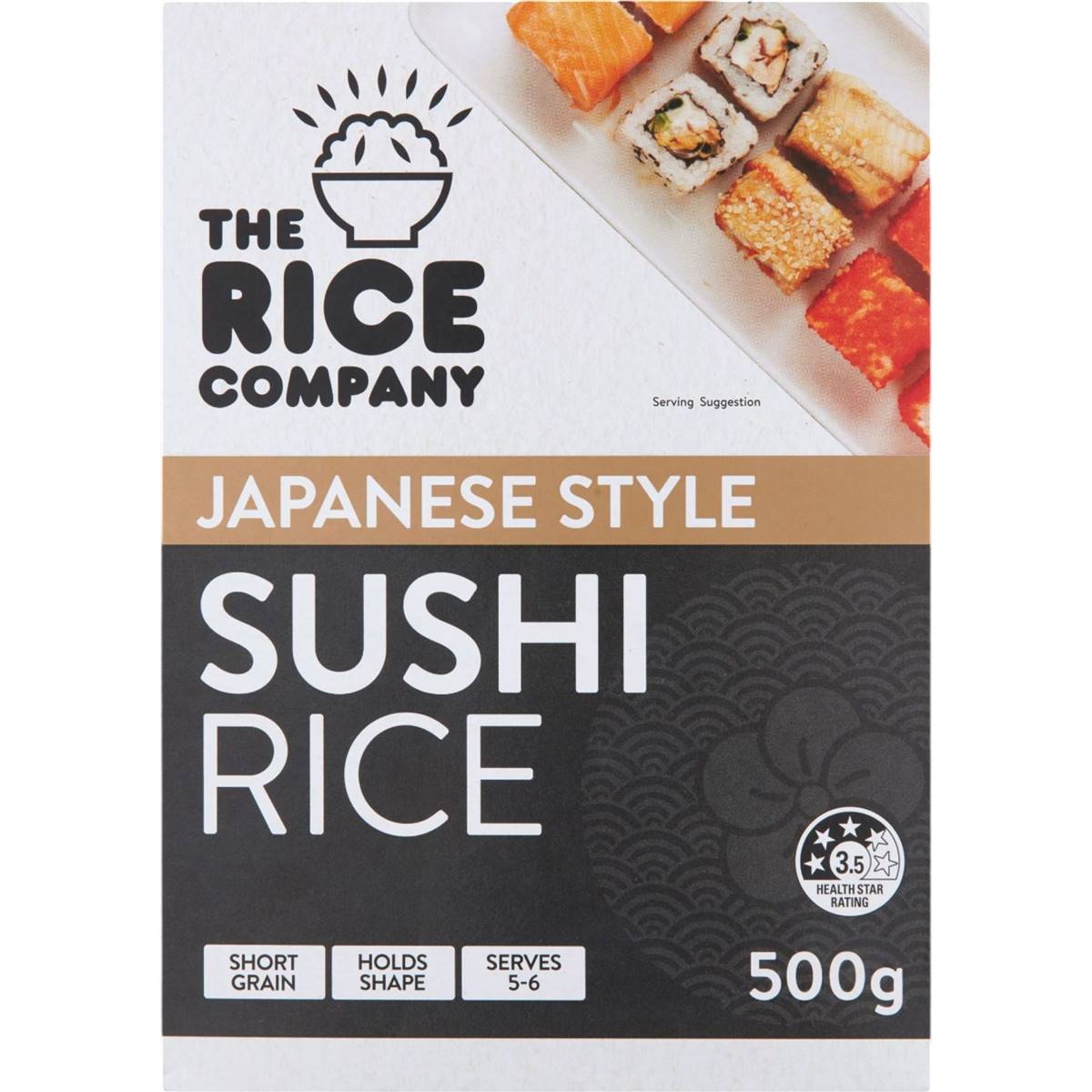 Calories in Trc Japanese Sushi Rice 500g The Rice Company Japanese Sushi Rice