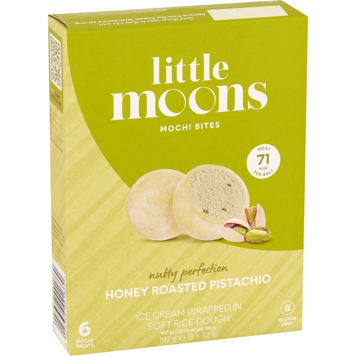 Calories in Little Moons Honey Roasted Pistachio Mochi Bites