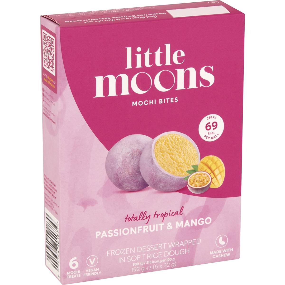 Calories in Little Moons Passionfruit & Mango Mochi Bites