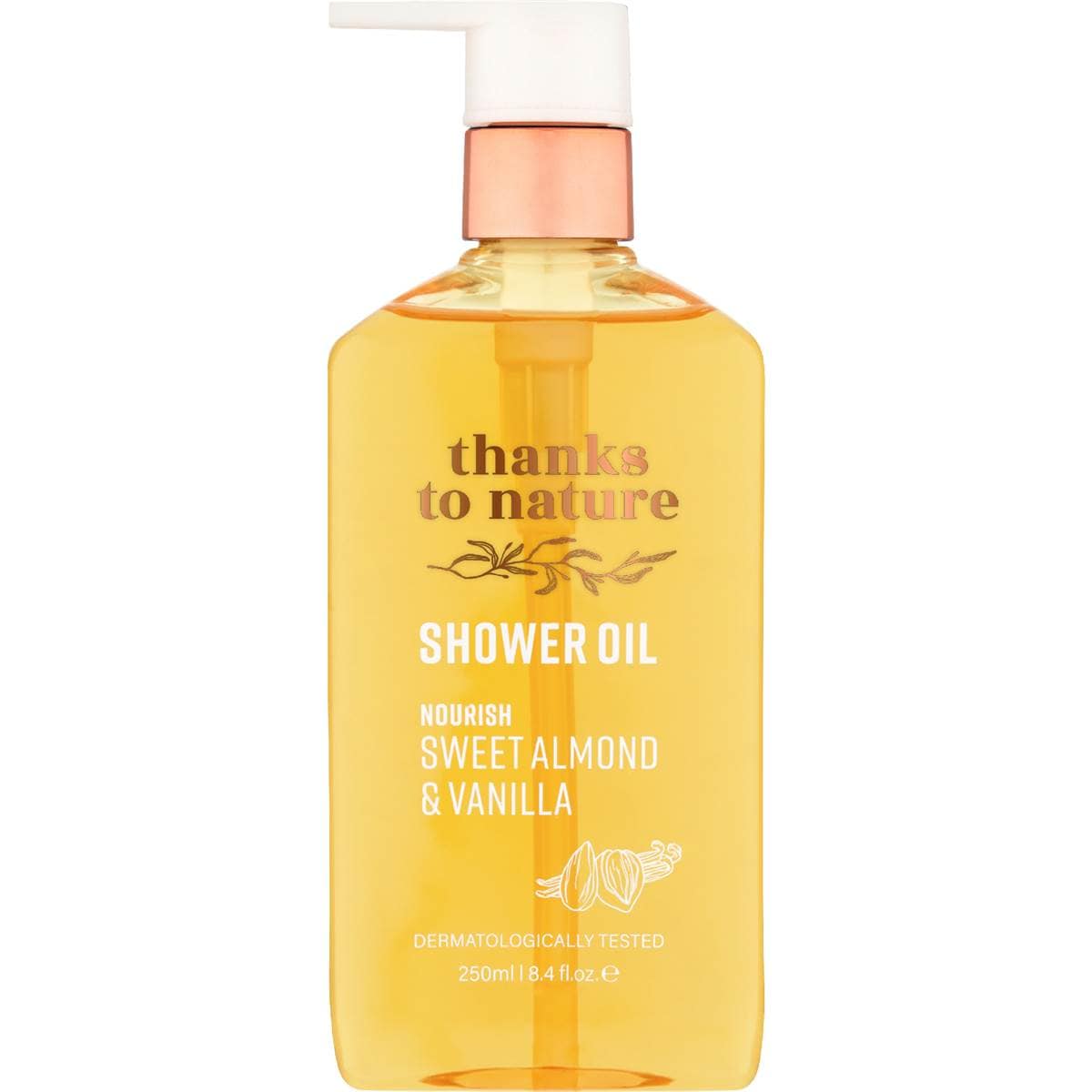 Thanks To Nature Nourish Sweet Almond Shower Oil 250mL