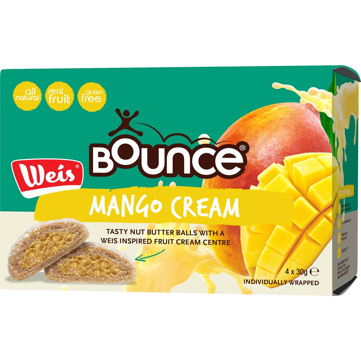 452 calories in Bounce Weis Mango Cream Filled Balls (100g) calcount