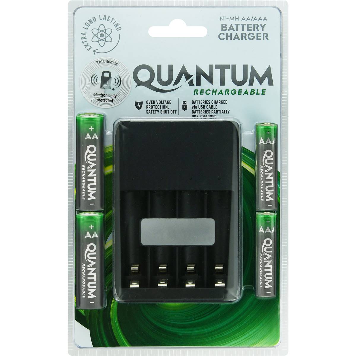 Quantum Ni-Mh AA/AAA Battery Charger AA/AAA with micro USB cable