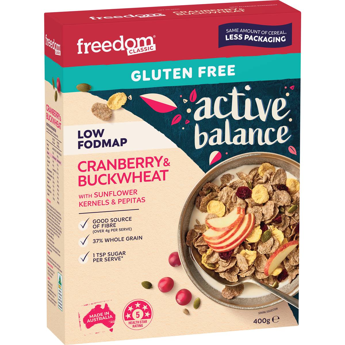 Calories in Freedom Foods Active Balance Multigrain and Cranberry
