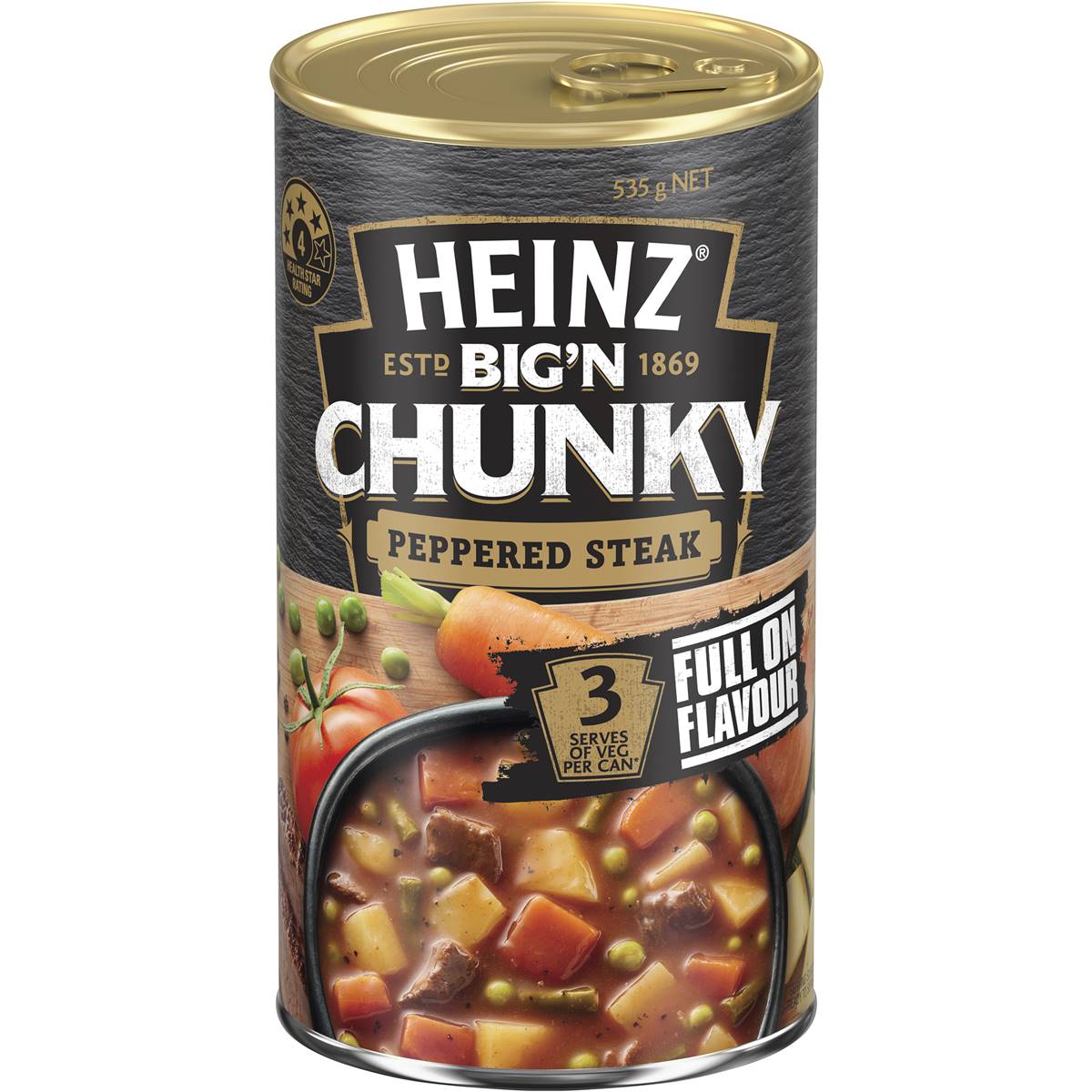 Calories In Campbell S Chunky Peppered Steak And Potato Beef Soup Calorie Counter Australia