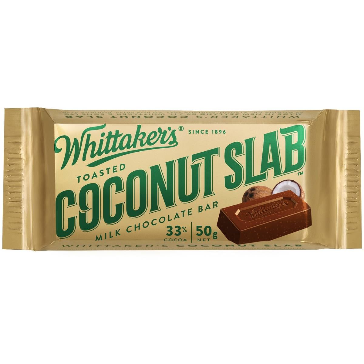 Calories in Whittaker's Coconut Slab Milk Chocolate calcount
