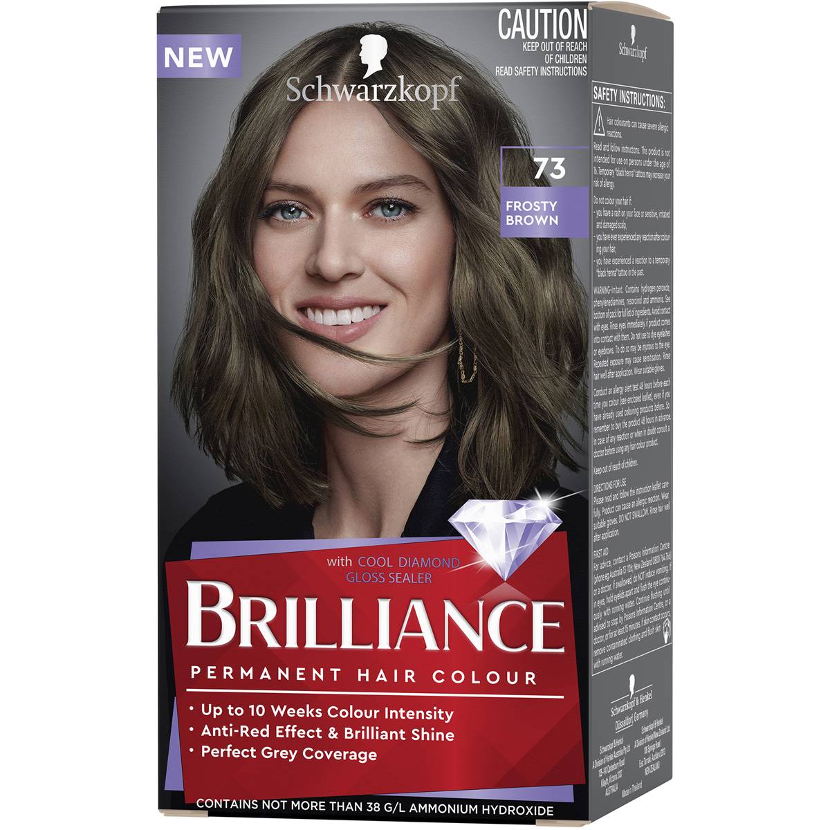 Schwarzkopf Brilliance Permanent Hair Colour Frosty Cool Brown each