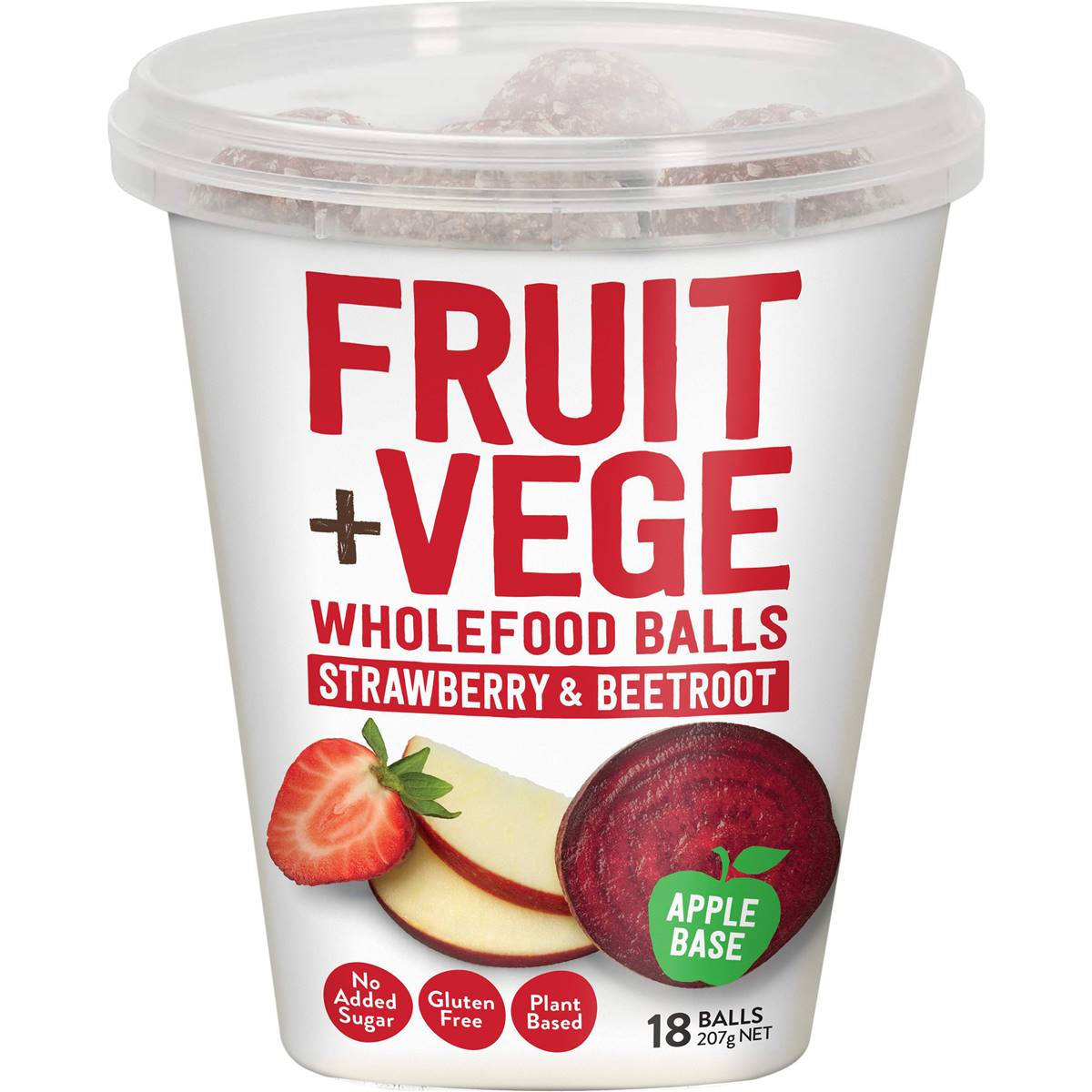 Tasti Fruit + Vege Wholefood Balls Strawberry & Beetroot