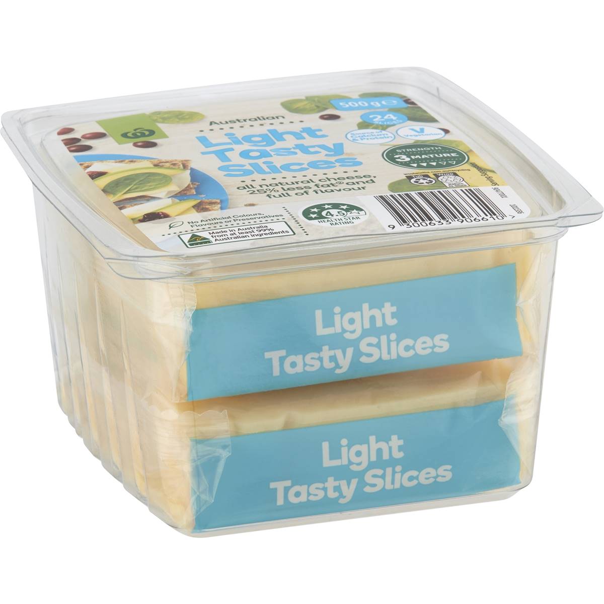 Calories in Woolworths Tasty Light Cheese Slices