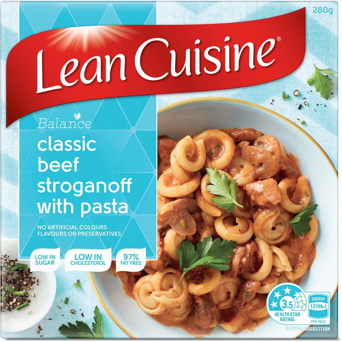 Calories in Lean Cuisine Bowl Beef Stroganoff Beef Stroganoff With Pasta