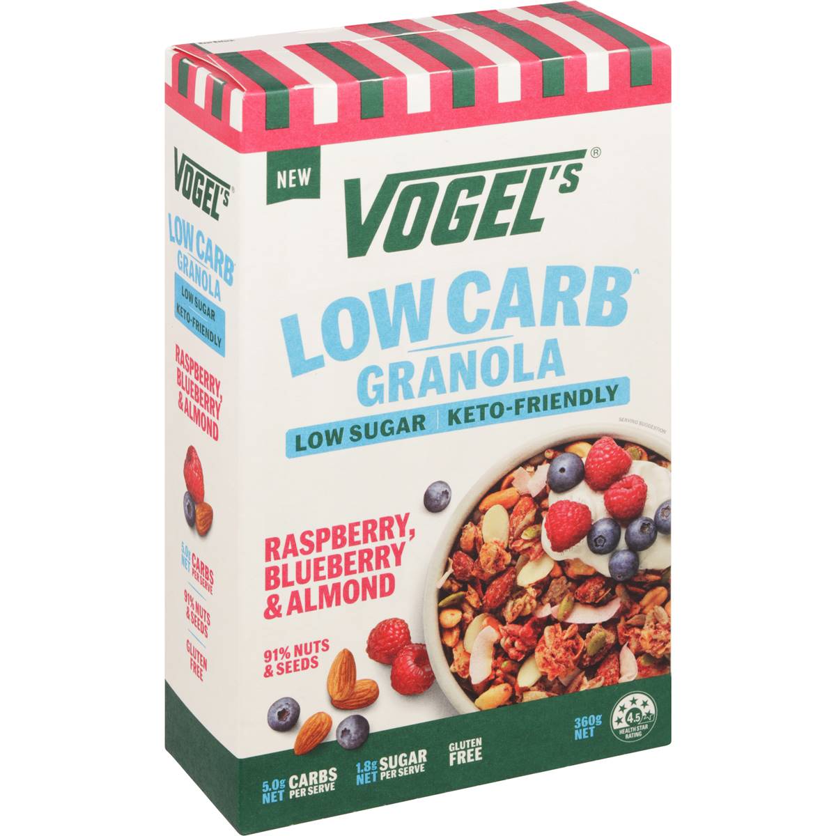 Vogels Low Carb Granola Raspberry Blueberry & Almond 360g