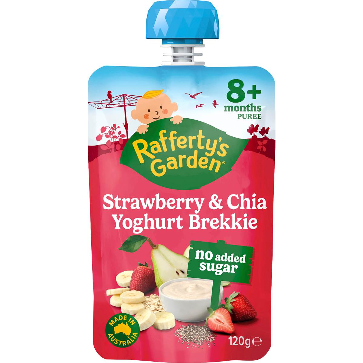 Rafferty's Garden Strawberry & Chia Yoghurt Brekkie Baby Food 8+ Months 120g