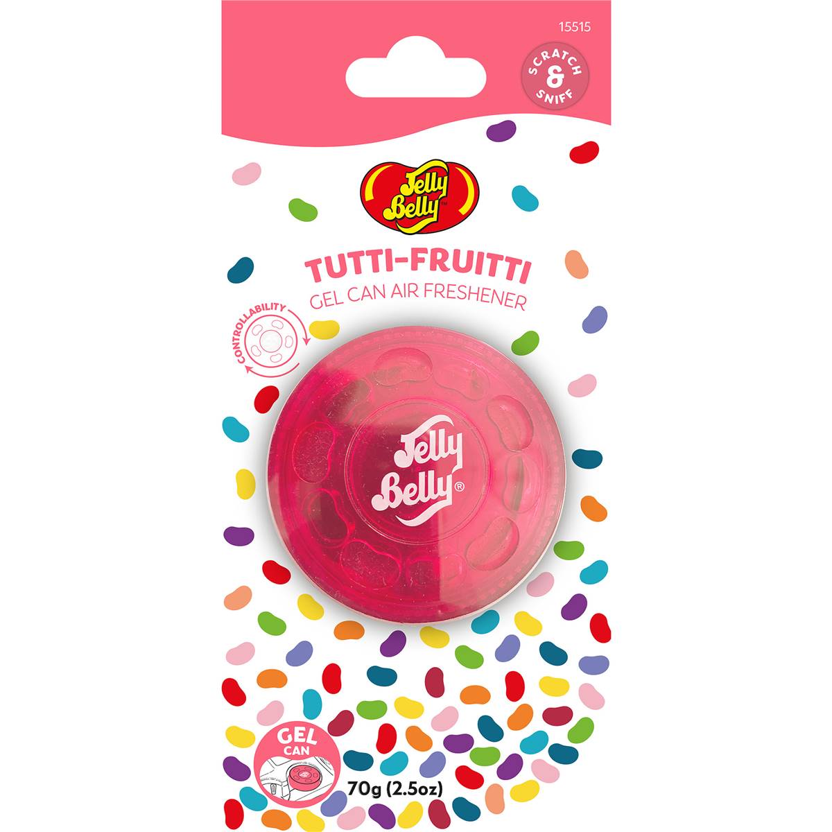 Jelly Belly Gel Can Car Air Freshener Tutti Frutti each