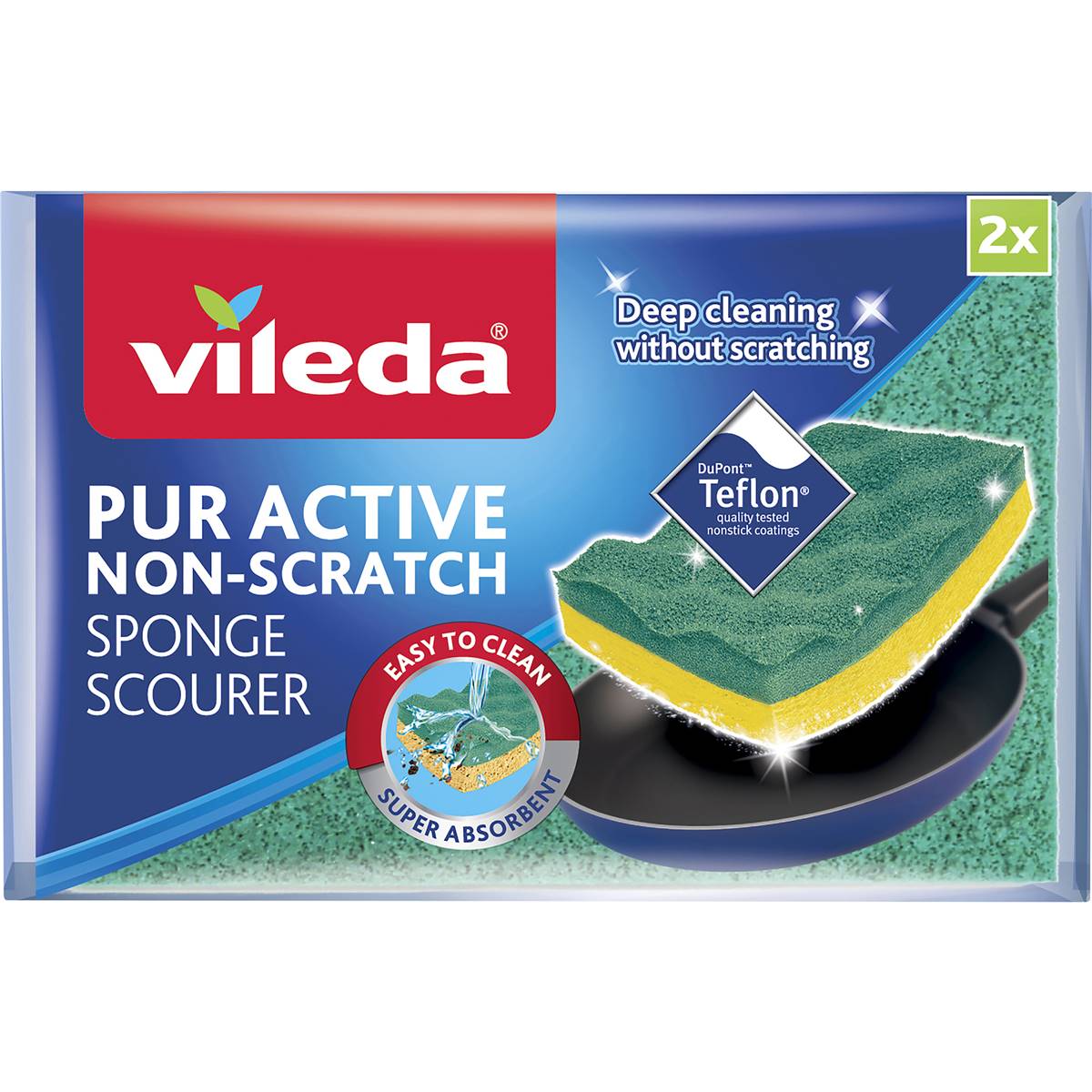 Vileda Pur Active Sponge Scourer Non-Scratch