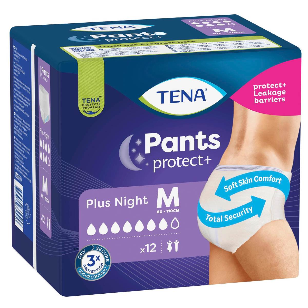 TENA Incontinence Pants Plus Night Size M 12 pack