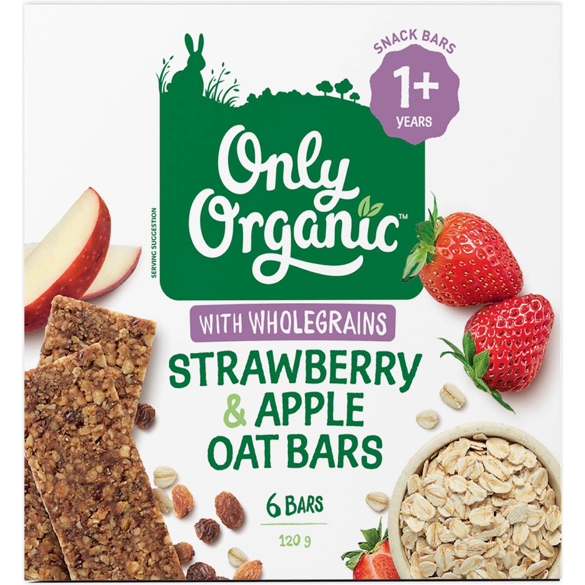 Only Organic Strawberry & Apple Oat Bars With Wholegrains