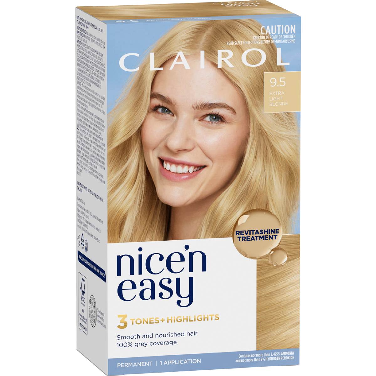 Clairol Nice & Easy Permanent 9.5 Extra Light Blonde Hair Colour each