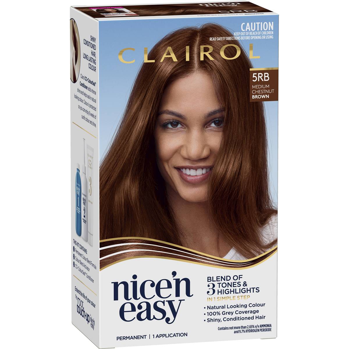 Clairol Nice 'N Easy Permanent 5RB Chestnut Brown Hair Colour each