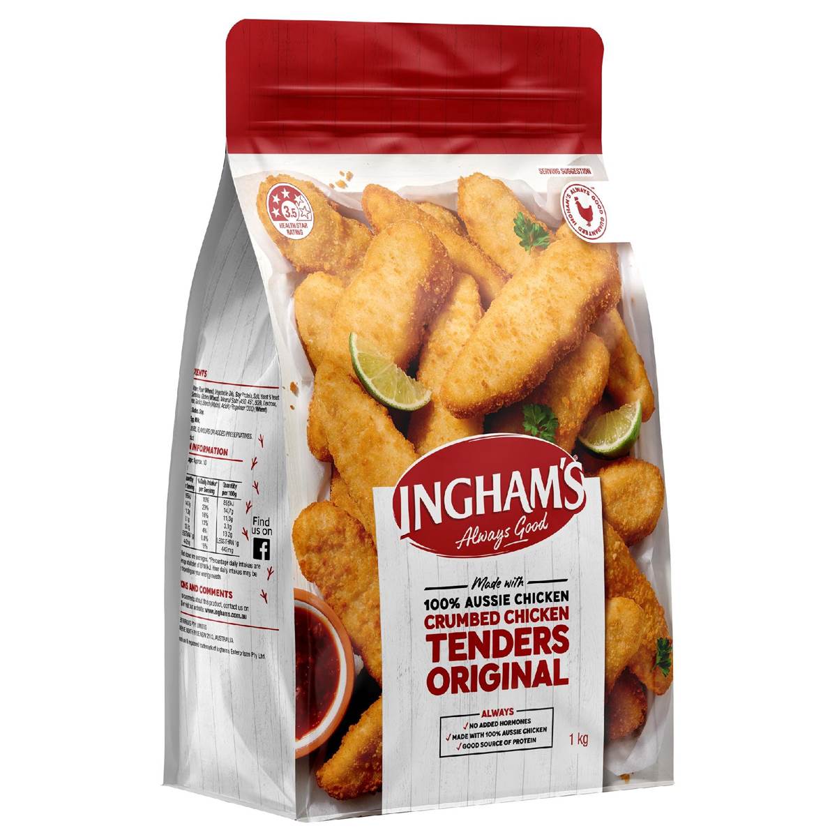 Calories in Ingham's Frozen Chicken Breast Tenders Original calcount