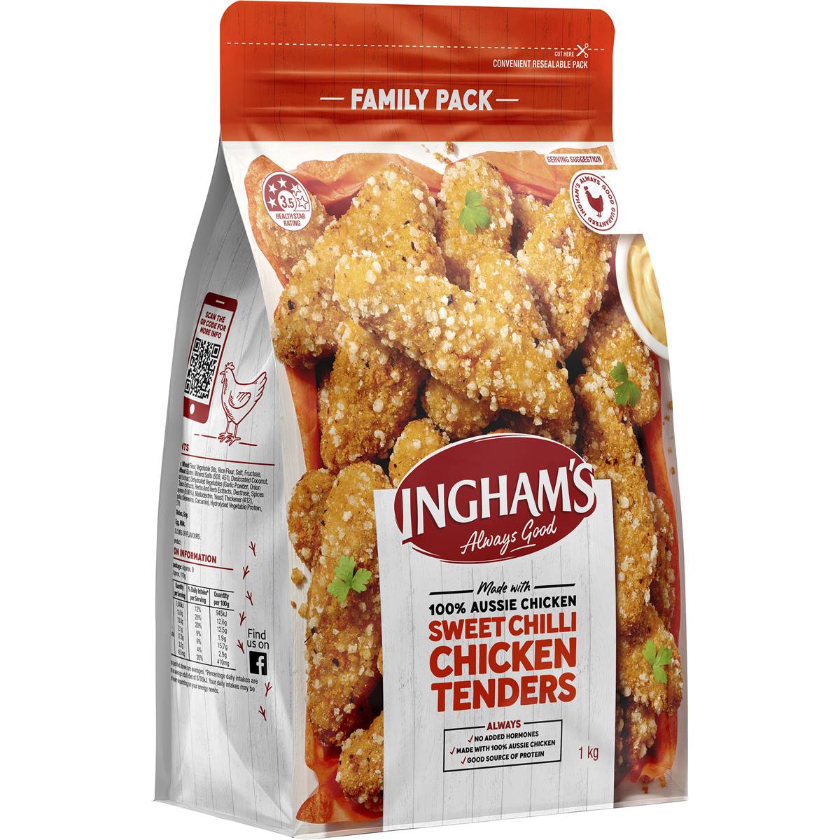 Calories in Ingham's Quick Cook Crumbed Sweet Chilli Chicken Tenders