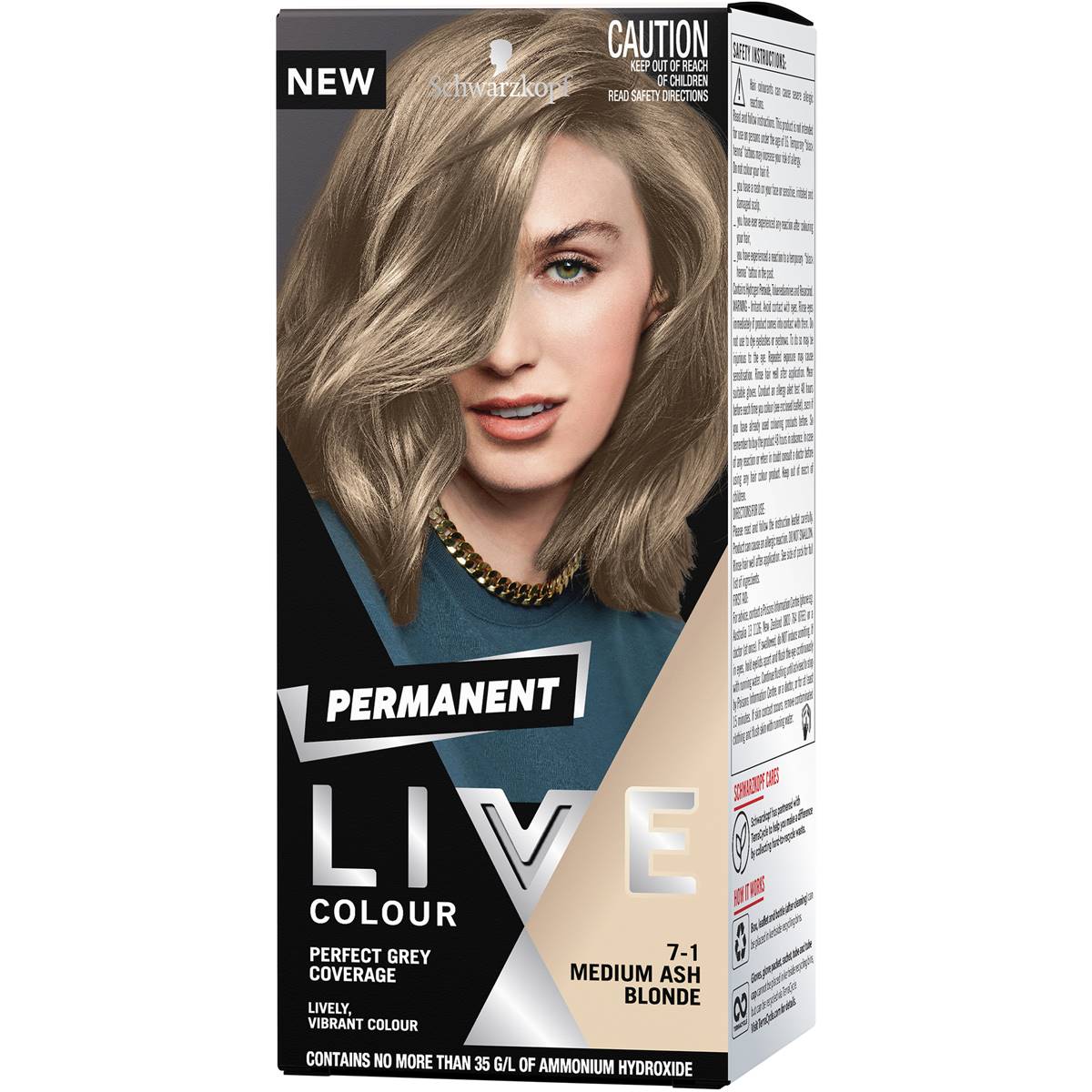 Schwarzkopf Live Colour Permanent Hair Dye Medium Ash Blonde each