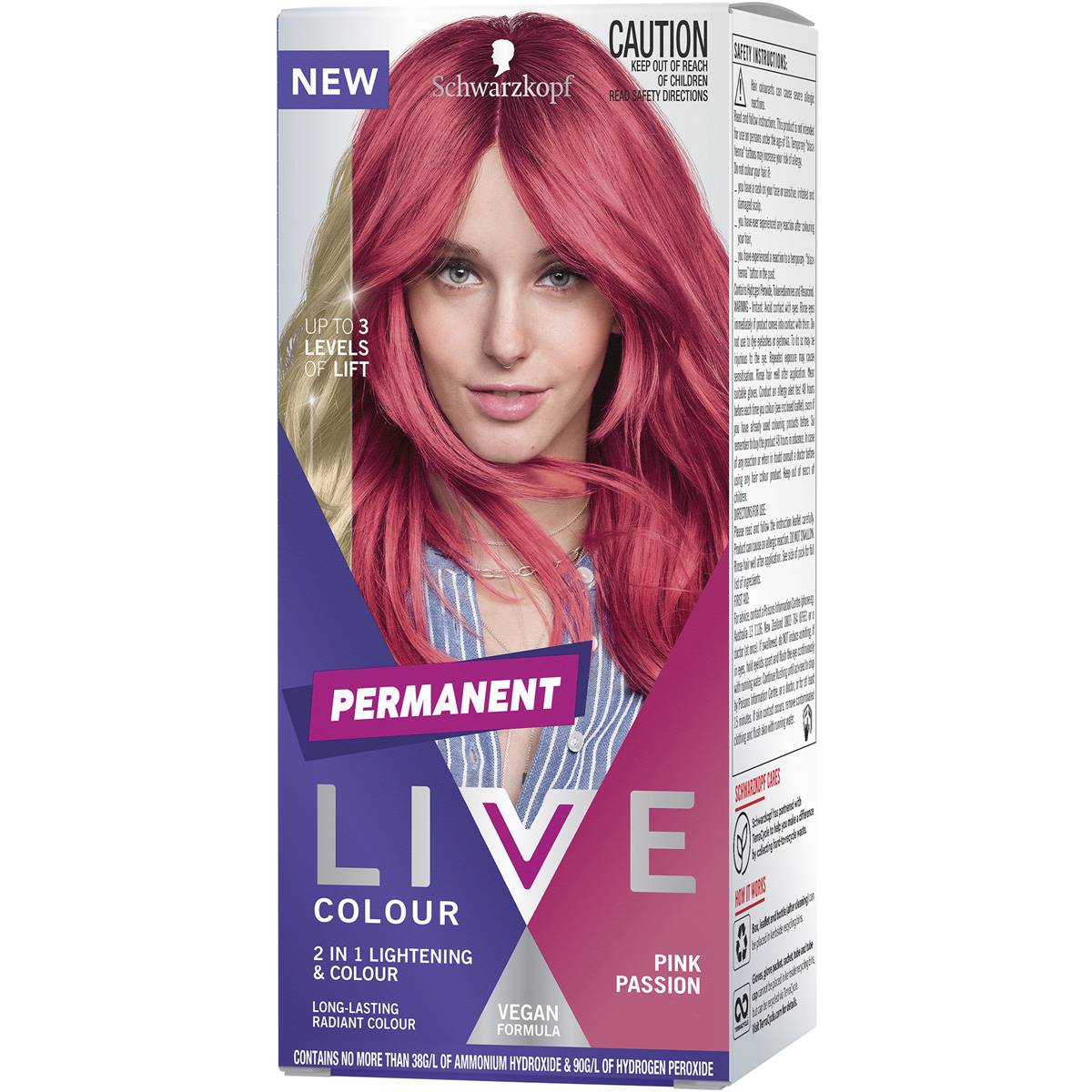 Schwarzkopf Live Pink Passion Permanent Hair Dye each