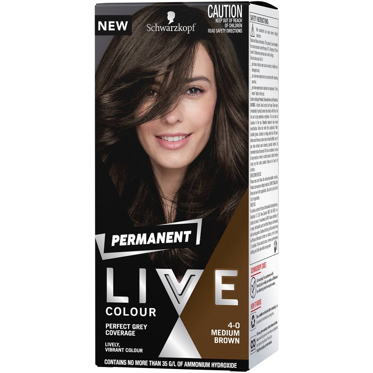 Schwarzkopf Live Colour Permanent Hair Dye Medium Brown each