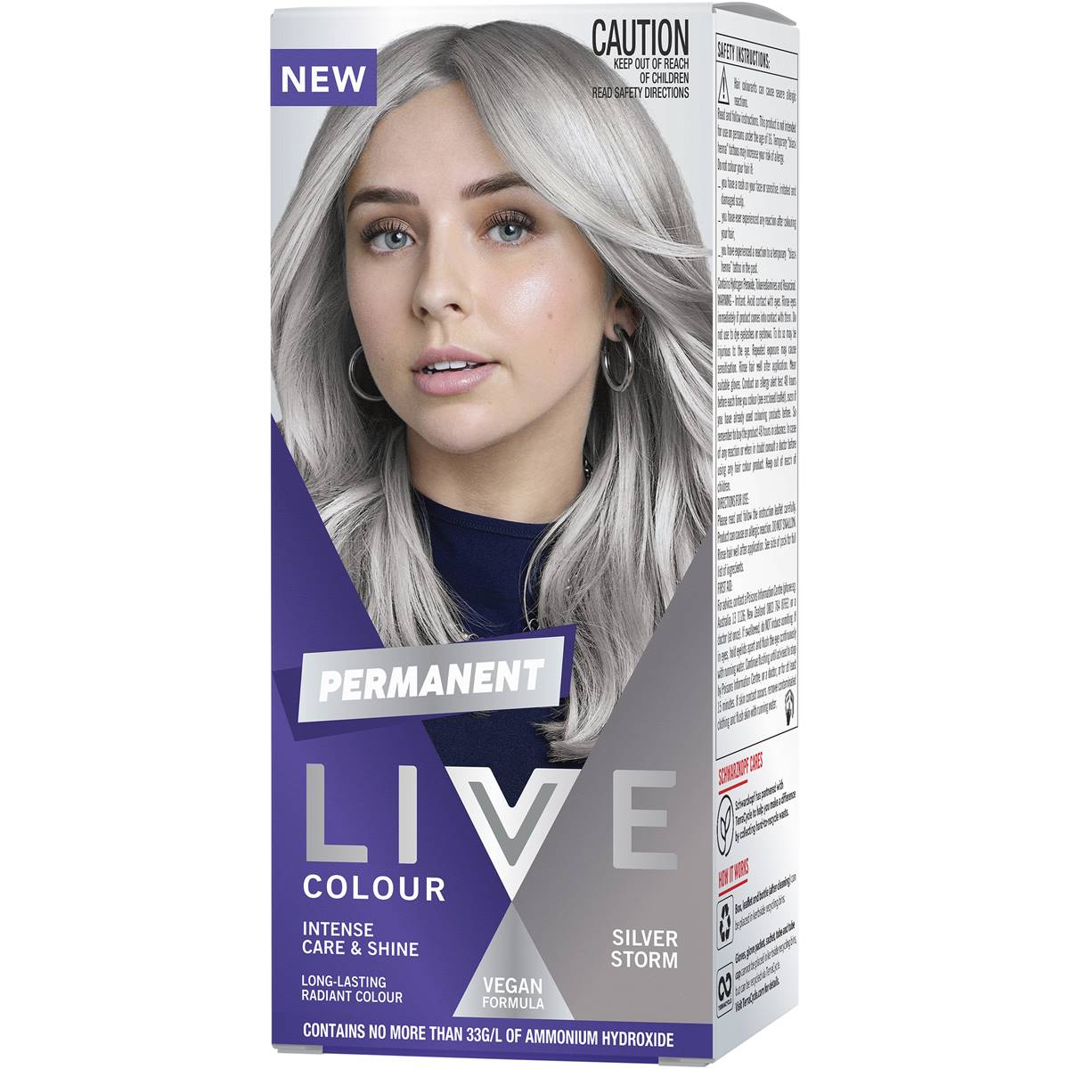 Schwarzkopf Live Colour Permanent Hair Dye Silver Storm each