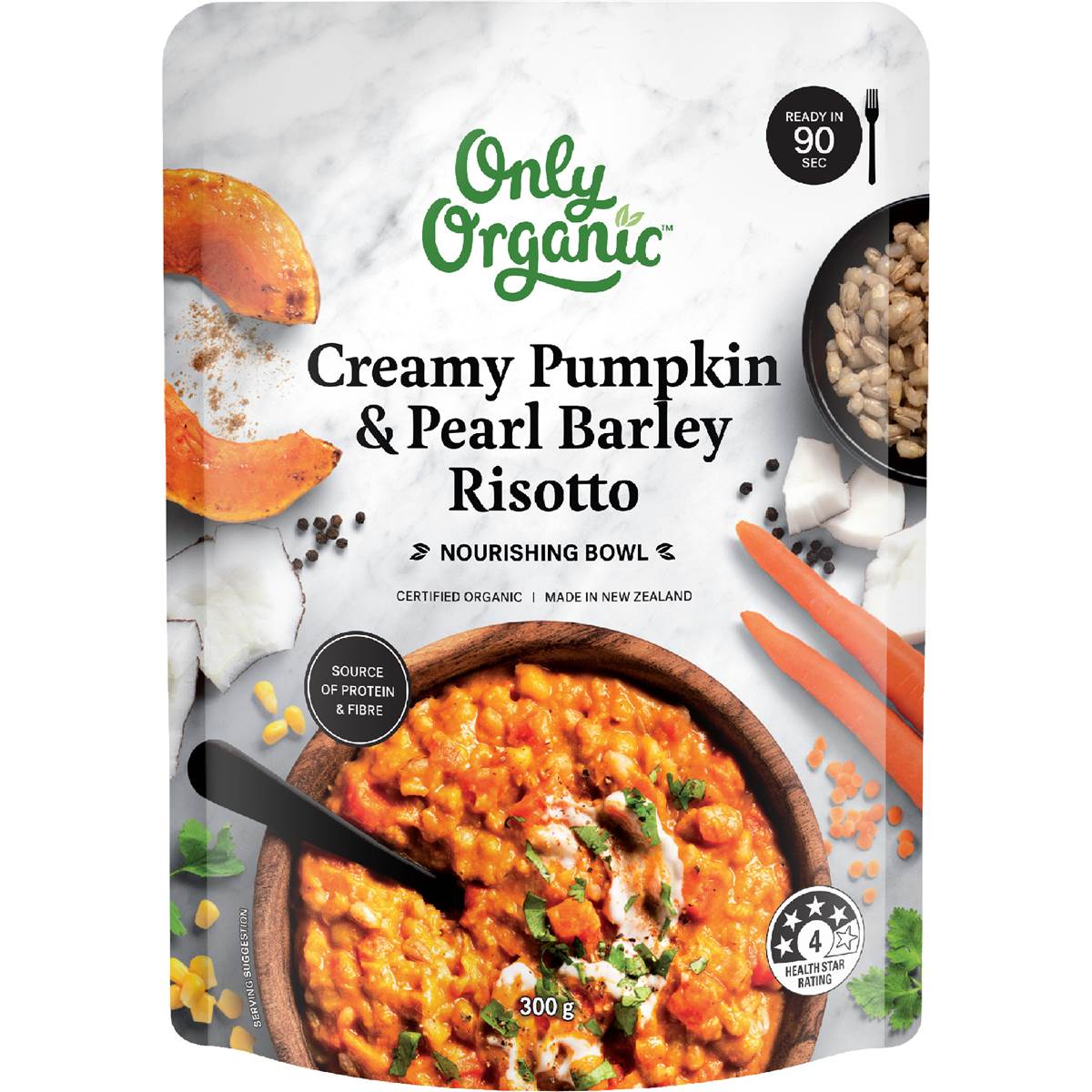 Only Organic Nourishing Bowl Creamy Pumpkin & Pearl Barley Risotto 300g – Woolworths