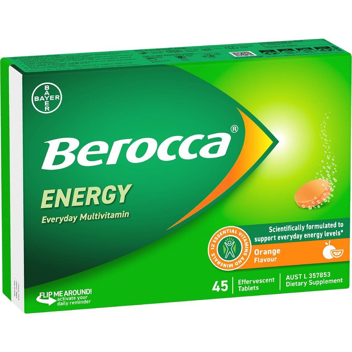 Berocca Vitamin B & C Orange Flavour Energy 45 pack
