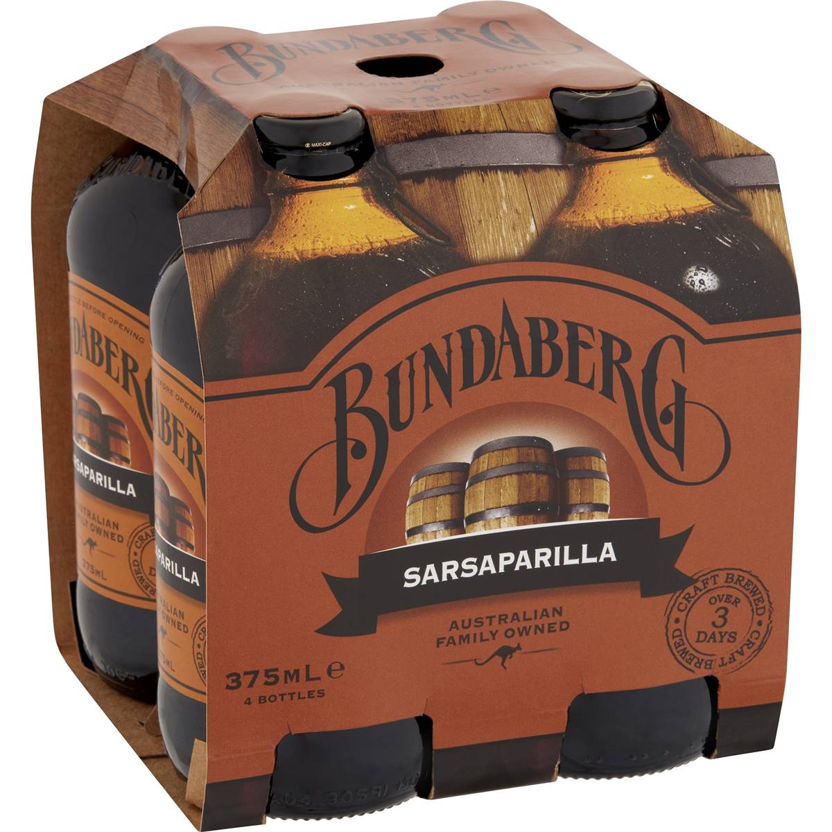 Bundaberg Sarsaparilla 375mL x 4 pack