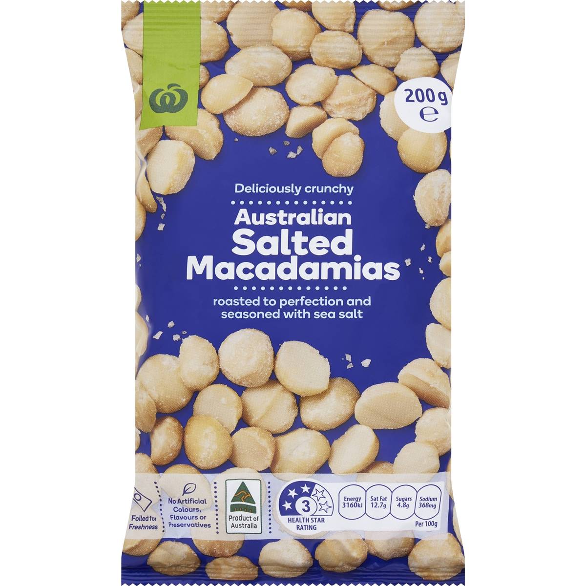 Calories in Woolworths Salted Macadamias
