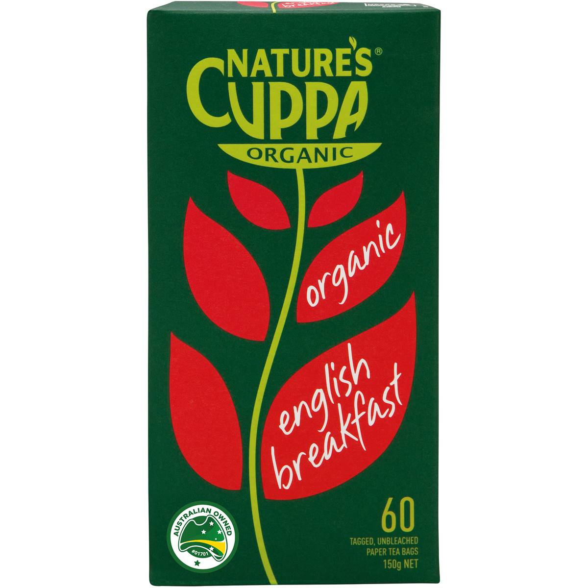 Calories in Nature's Cuppa English Breakfast Tea Bags