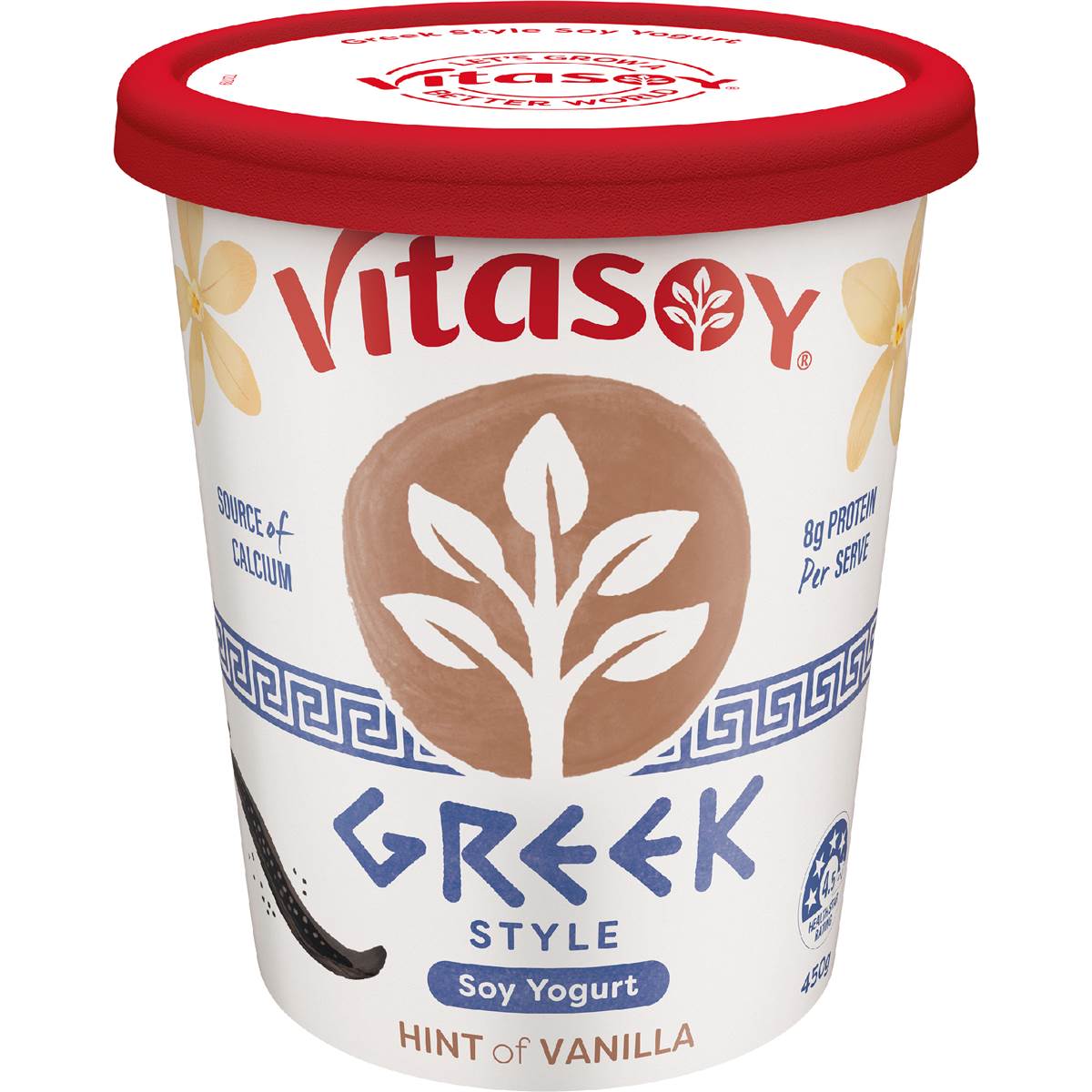 Vitasoy Greek Style Soy Yoghurt Hint Of Vanilla 450g