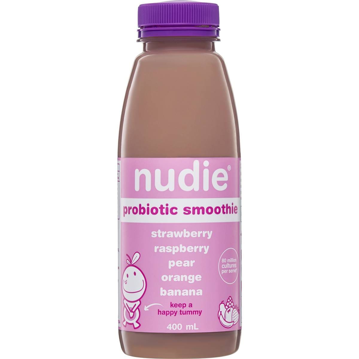 Nudie Probiotic Smoothie Strawberry Raspberry Pear Orange Banana 400mL