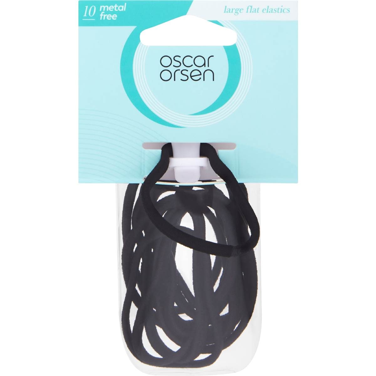 Oscar Orsen Large Flat Hair Elastics Black