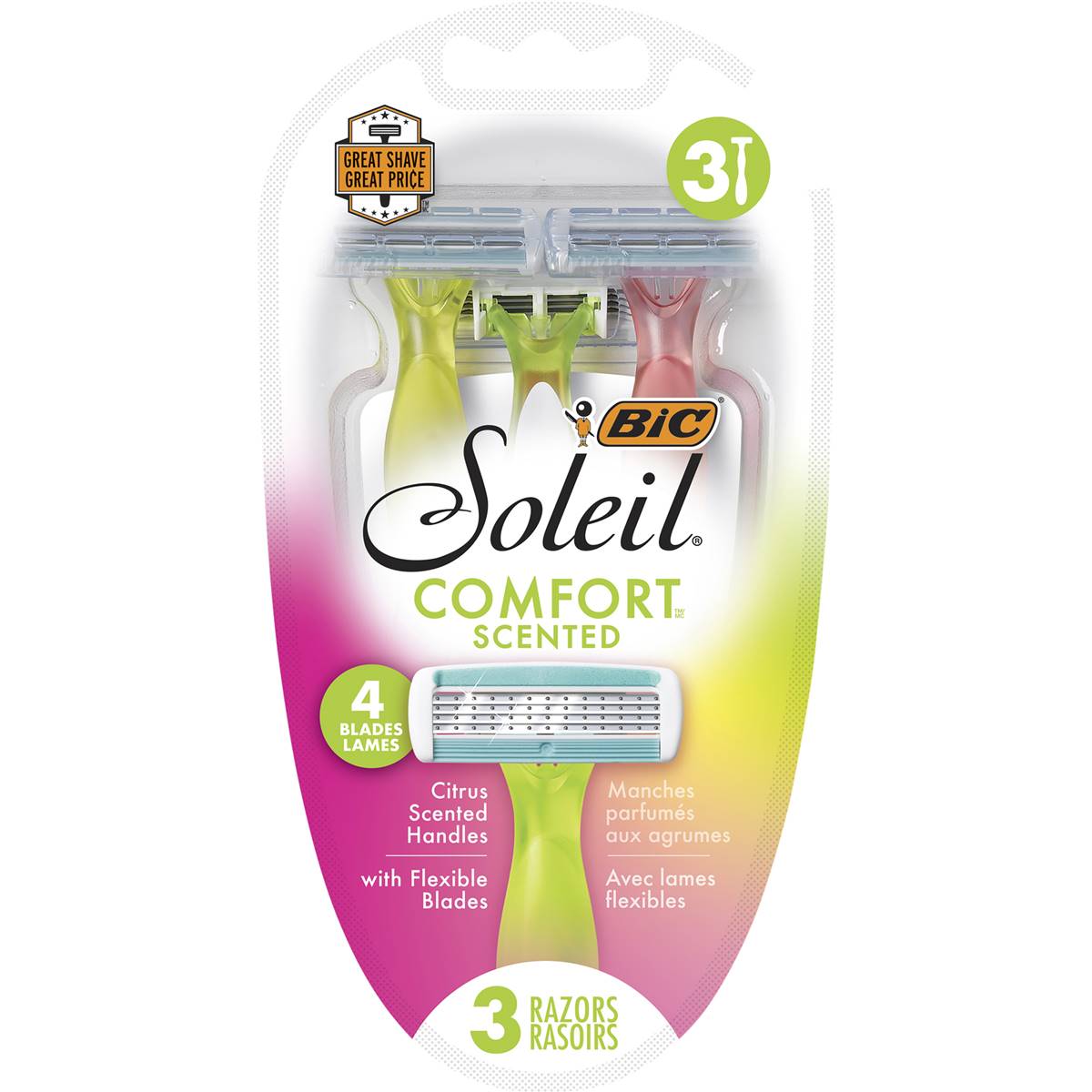 BIC Soleil Comfort Scented Razors Citrus 3 pack – Woolworths