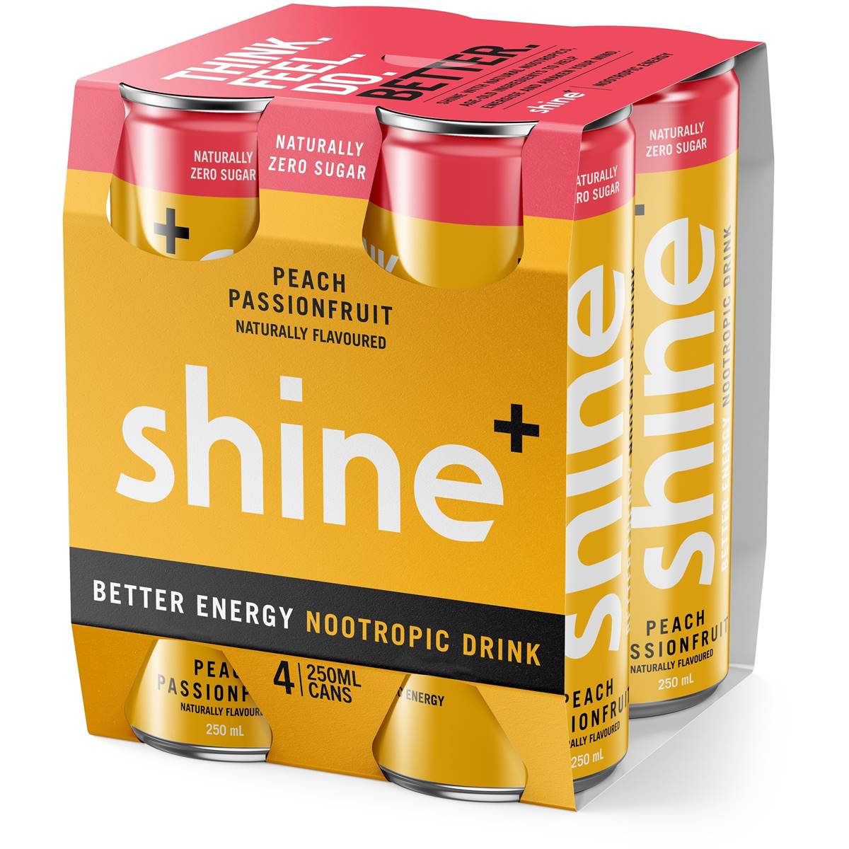 Calories in Shine Naturally Zero Sugar Peach Passionfruit Nootropic Cans