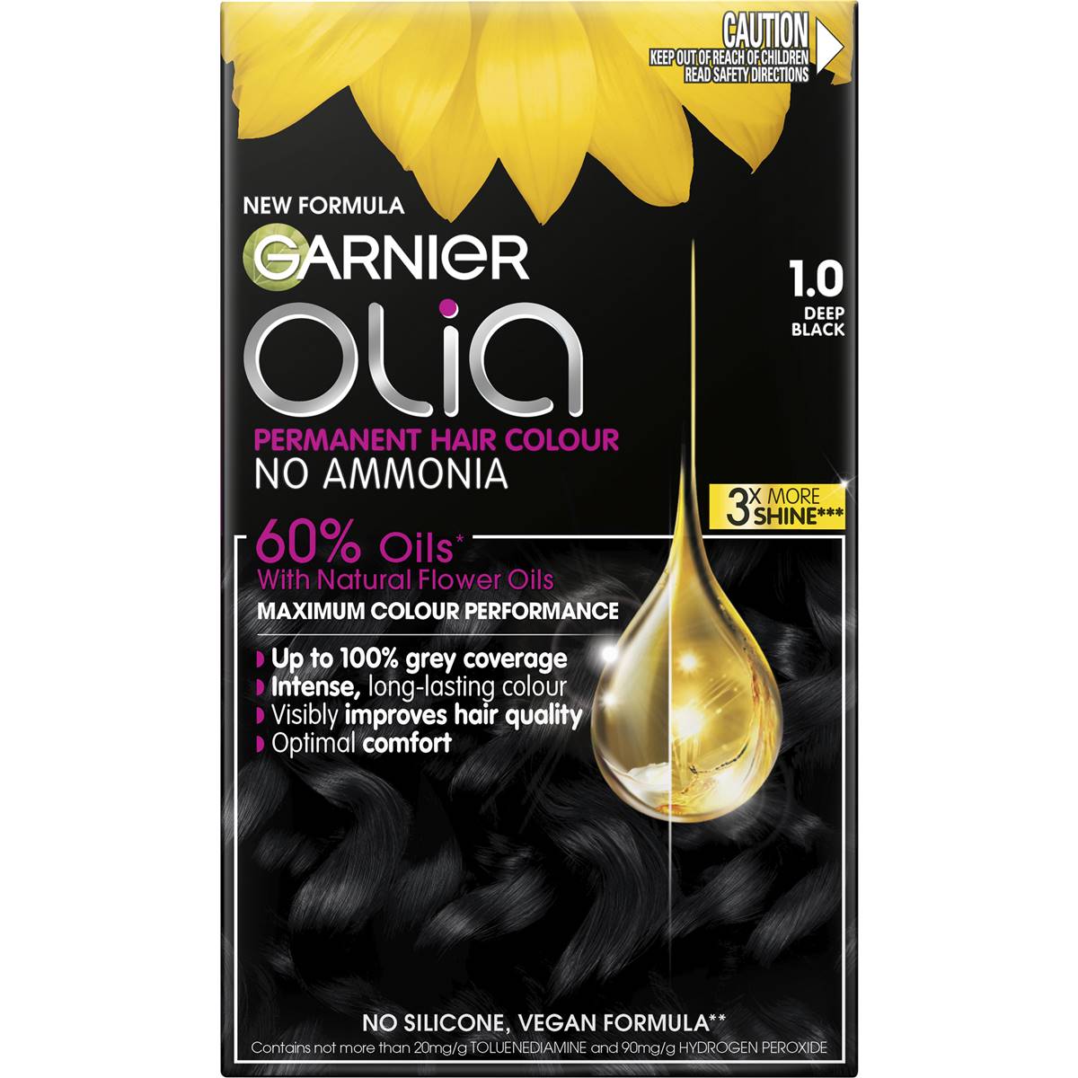 Garnier Olia Permanent Hair Colour Deep Black each