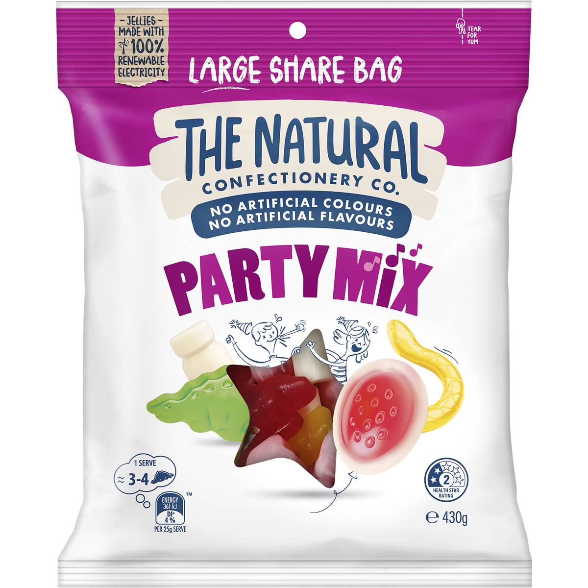 Calories in The Natural Confectionery Co. Party Mix calcount