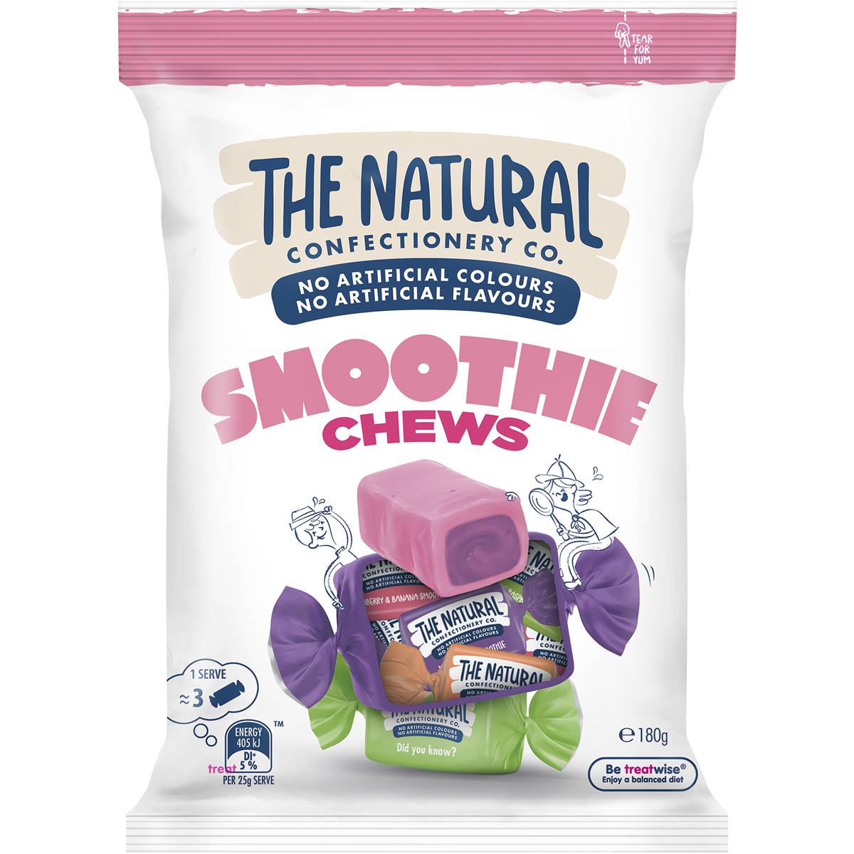 Calories in The Natural Confectionery Co. Smoothie Chews Calorie Counter  Australia