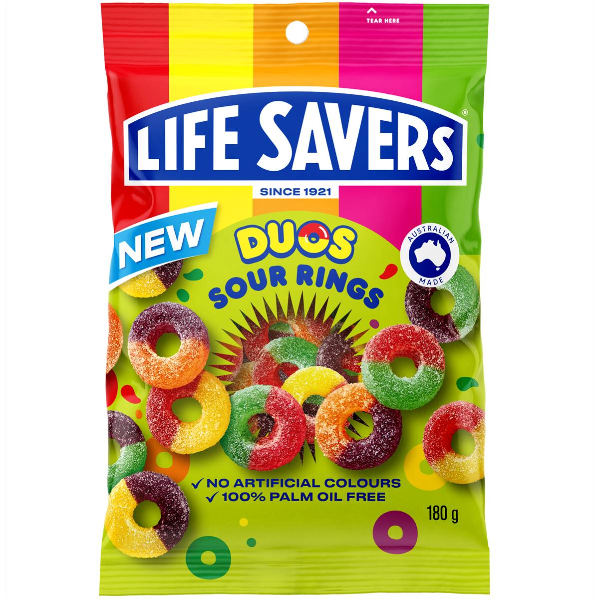 Calories in Lifesavers Duos Sour Rings Share Bag