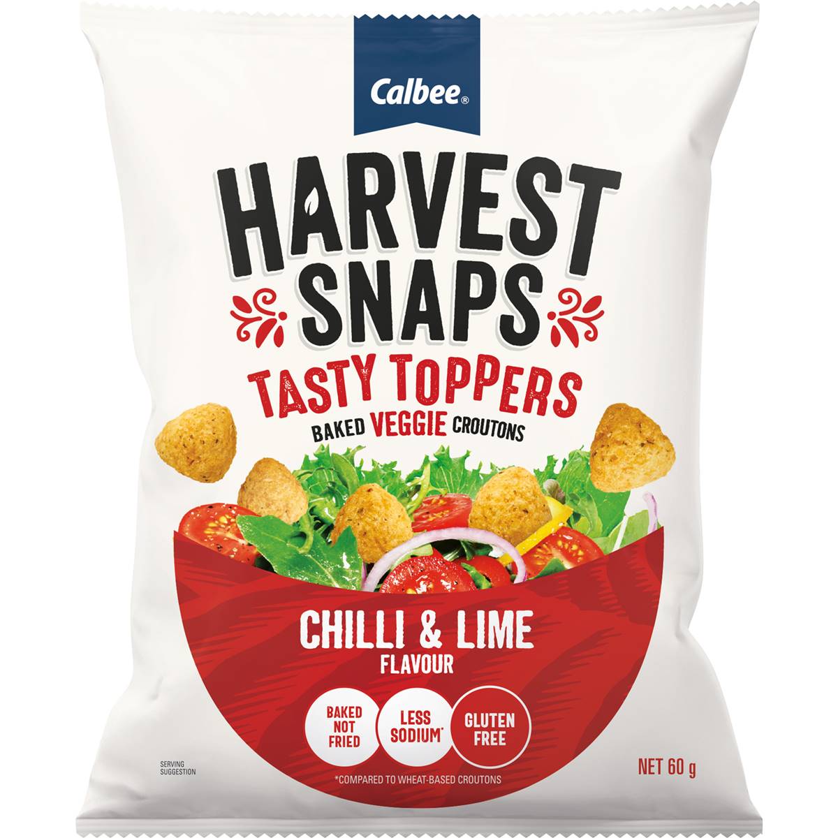 Calories in Calbee Harvest Snaps Tasty Toppers Chilli & Lime Flavour