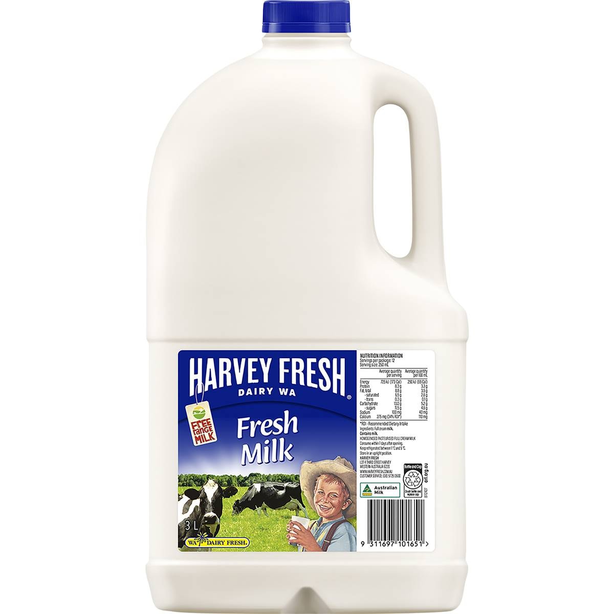 Harvey Fresh Full Cream Milk 3l Woolworths