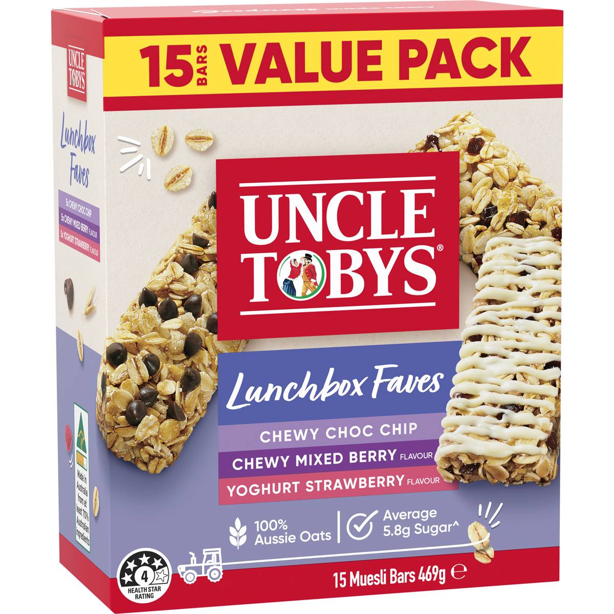 Calories in Uncle Tobys Lunchbox Faves Muesli Bars