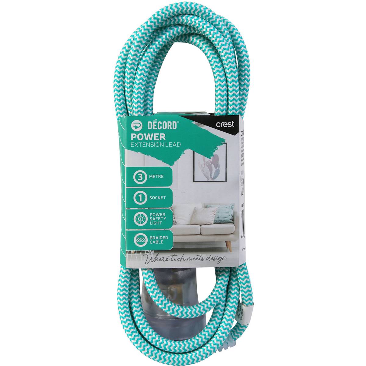 Decord Braided Extension Lead 3m