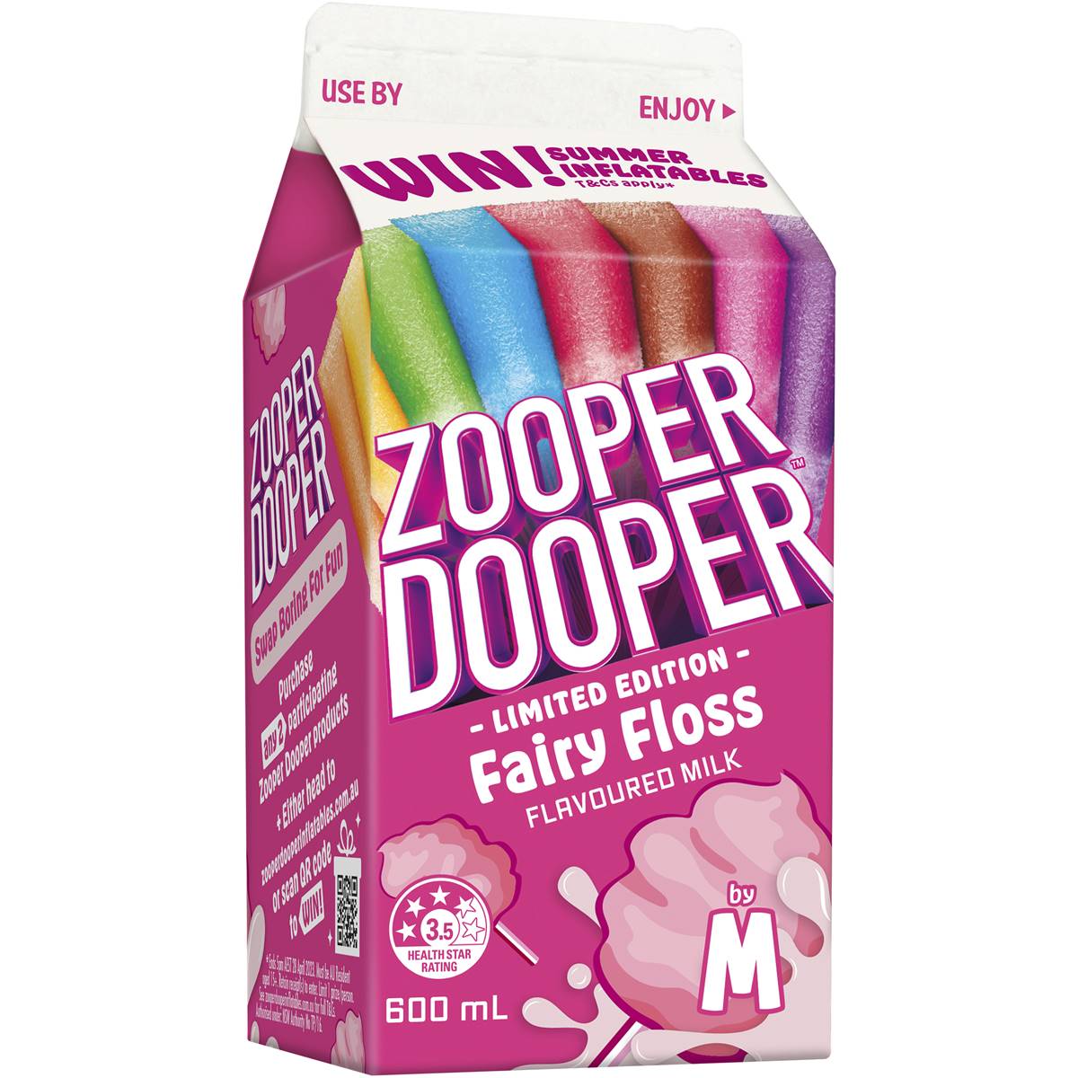 Calories in Zooper Dooper Fairy Floss Flavoured Milk Limited Edition