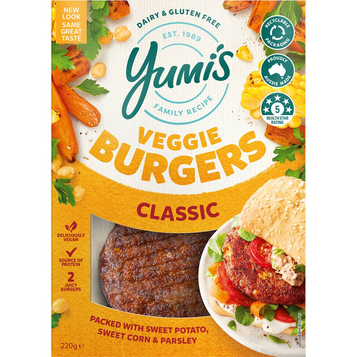 Calories in Yumi's Classic Veggie Burger calcount