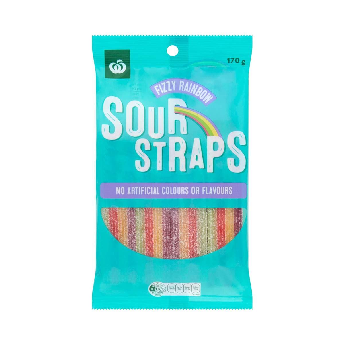 Woolworths Sour Straps Fizzy Rainbow